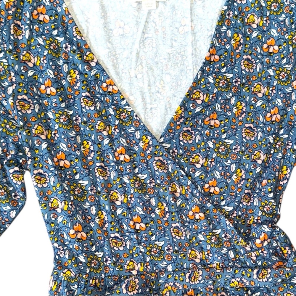 Boden Botanic Meadow Tiered Stretch Jersey Faux Wrap Midi Dress US 6R - Picture 2 of 4